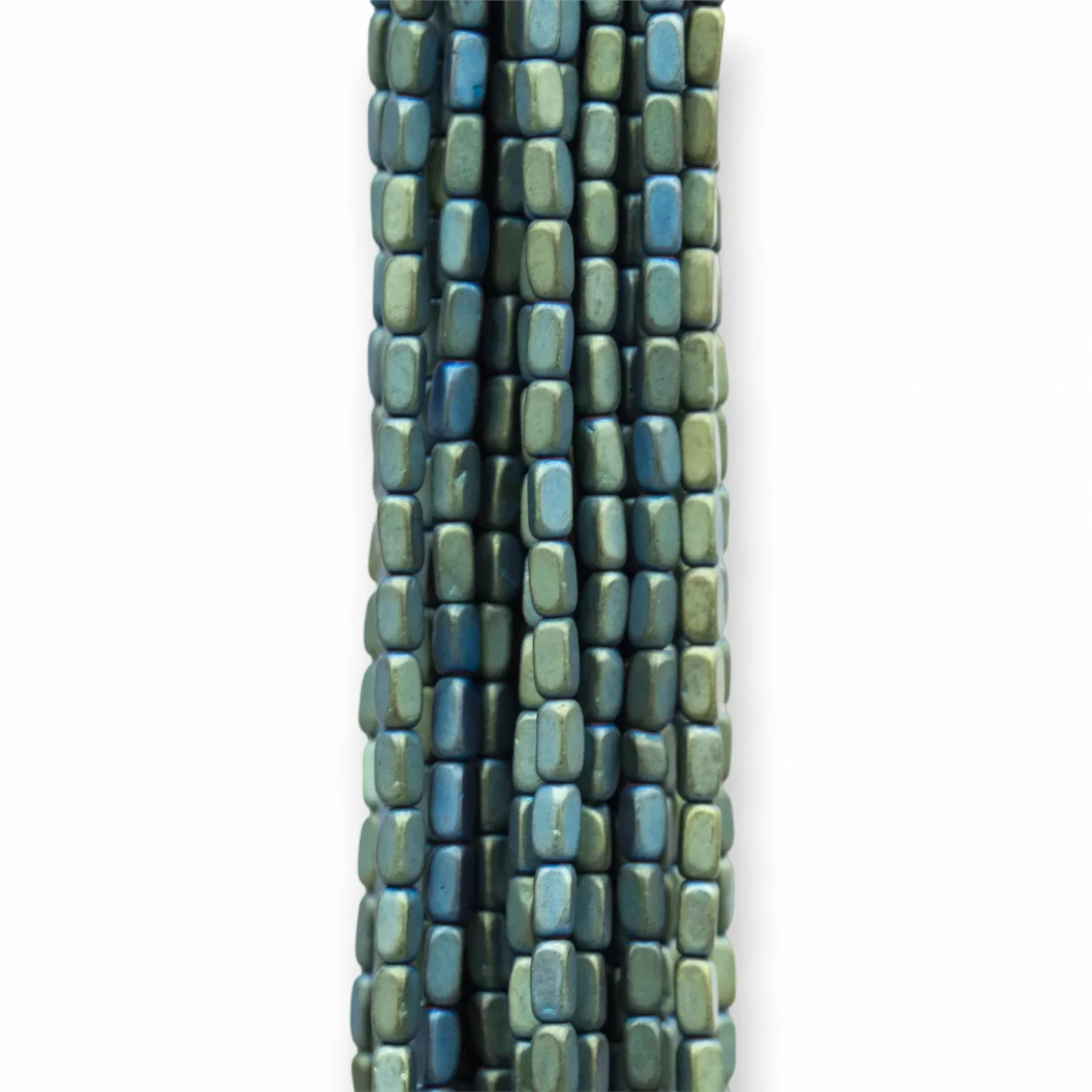 Ematite Satinato Opaco (Matte) Parallelepipedo 2x4mm Verde-EMATITE VERDE | Worldofjewel.com