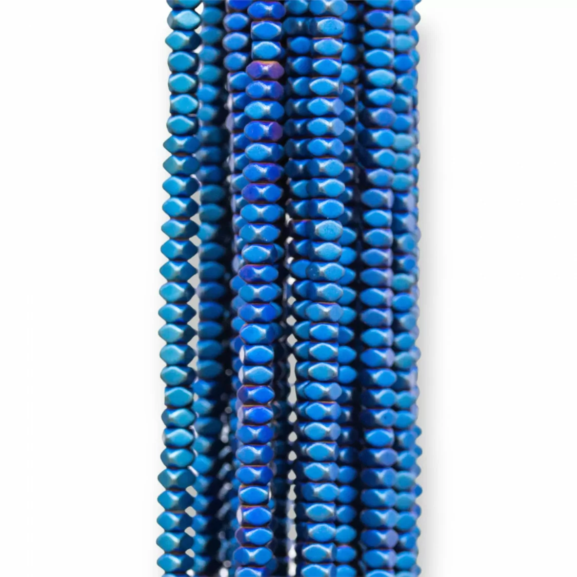 Ematite Blu Satinato Opaco (Matte) Rondelle Dodici Facce 3x2mm-EMATITE BLU | Worldofjewel.com