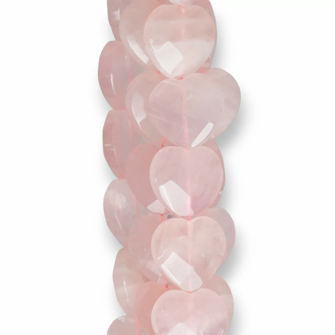 Quarzo Rosa Cuore Piatto Sfaccettato 20mm-QUARZO ROSA | Worldofjewel.com