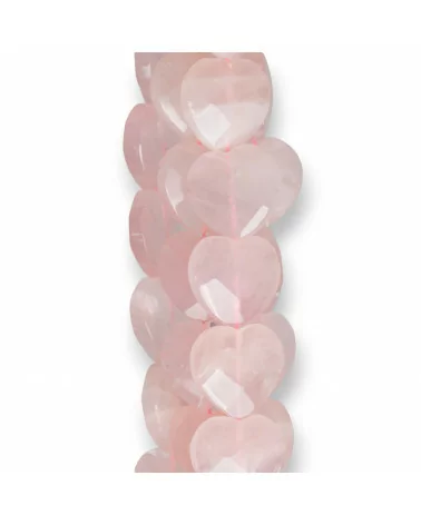 Quarzo Rosa Cuore Piatto Sfaccettato 20mm-QUARZO ROSA | Worldofjewel.com