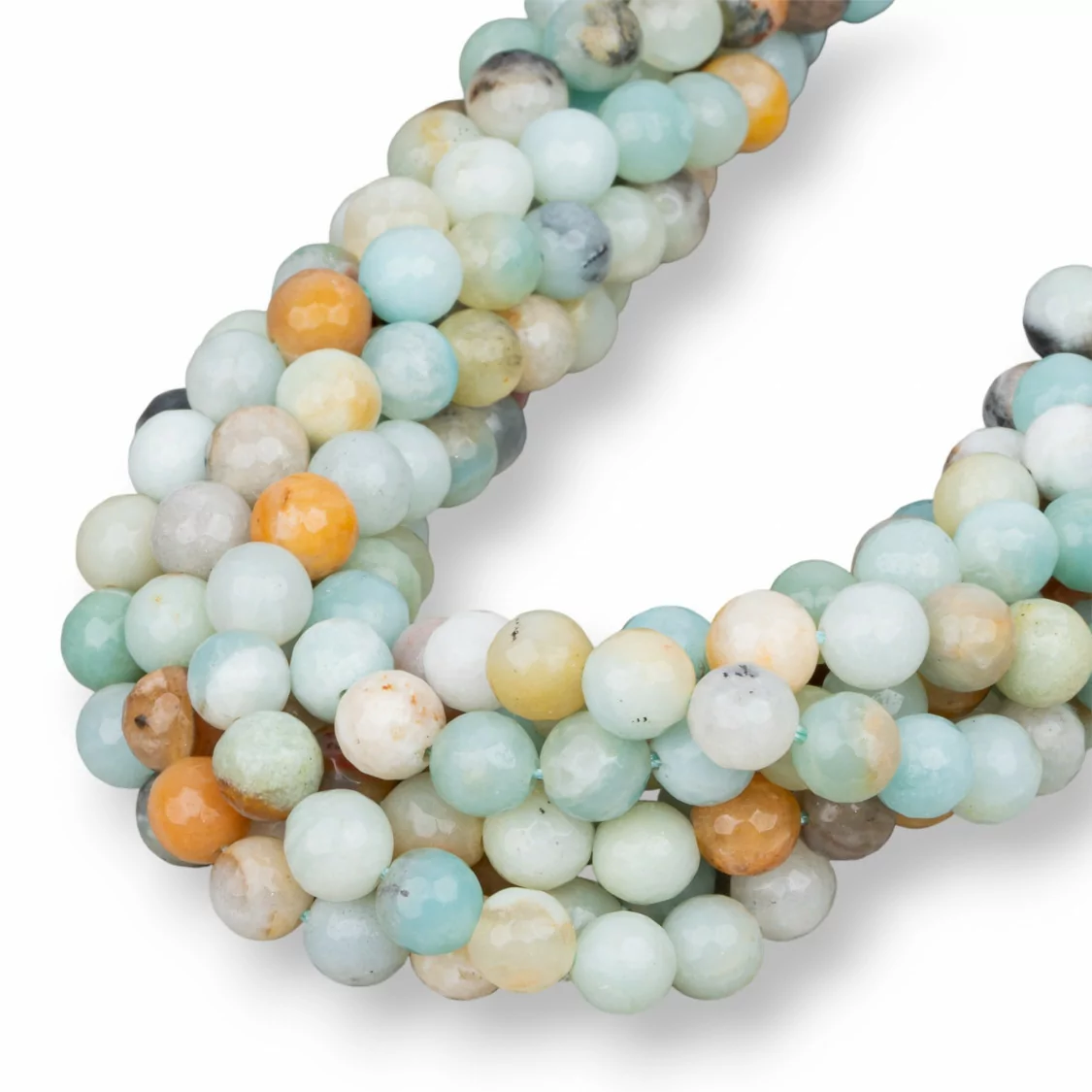 Amazzonite Multicolor Perlina Tonda Sfaccettata 8mm-AMAZONITE MULTICOLOR | Worldofjewel.com