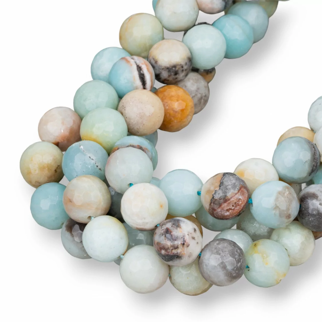 Amazzonite Multicolor Perlina Tonda Sfaccettata 10mm-AMAZONITE MULTICOLOR | Worldofjewel.com