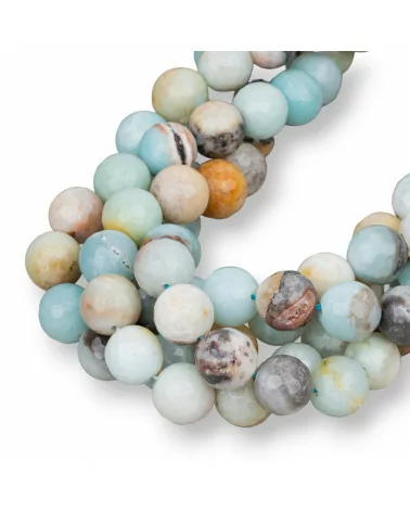 Amazzonite Multicolor Perlina Tonda Sfaccettata 10mm-AMAZONITE MULTICOLOR | Worldofjewel.com