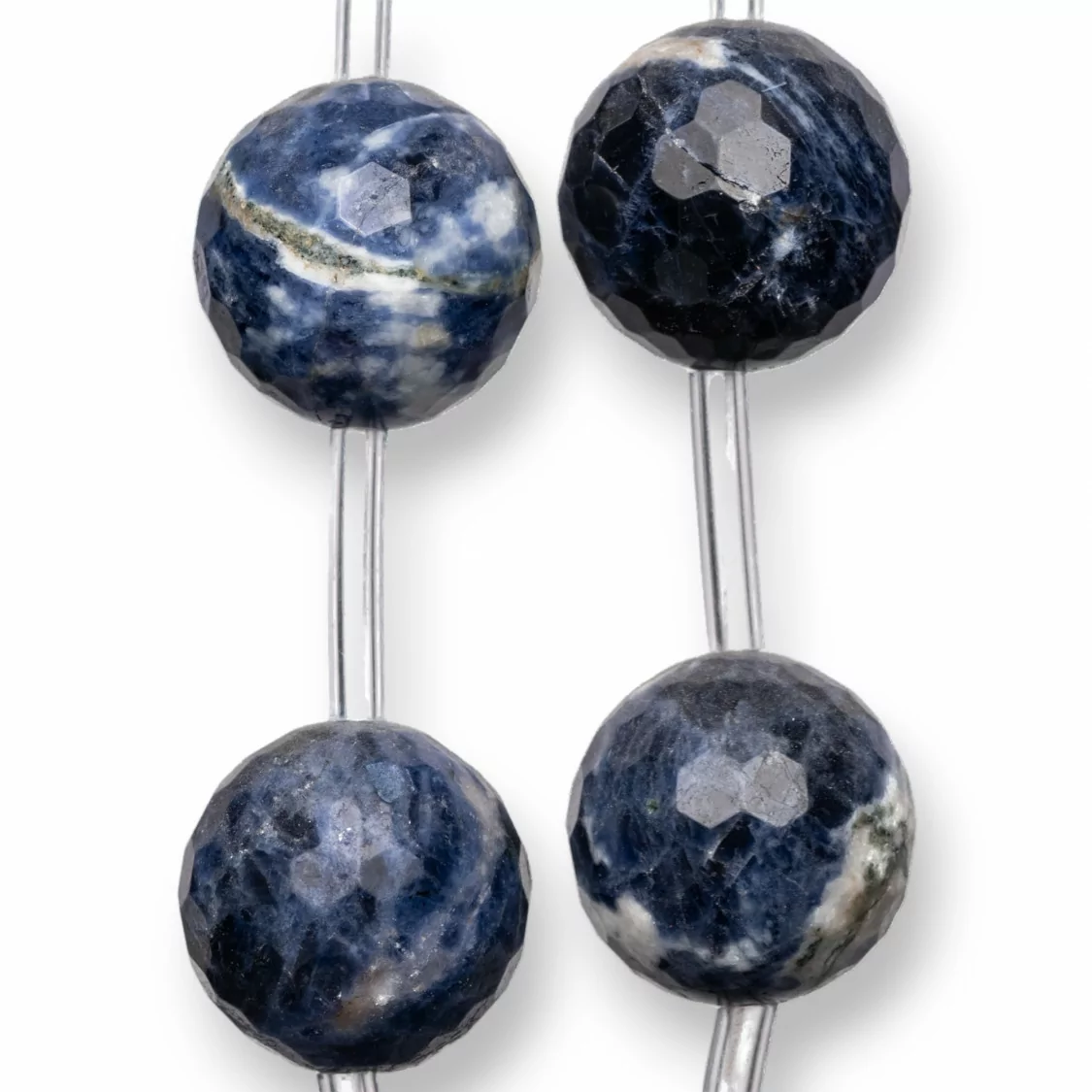 Sodalite Perlina Tonda Sfaccettata 25mm 8pz-SODALITE | Worldofjewel.com