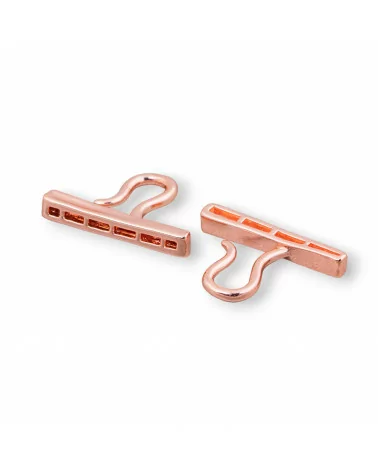 Barretta Per Chiusura Di Ottone 12pz 26x19mm Oro Rosa-CHIUSURE | Worldofjewel.com