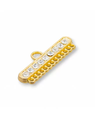 Barrette Finale Di Ottone A 13 File Con Strass 22pz Dorato-CHIUSURE | Worldofjewel.com