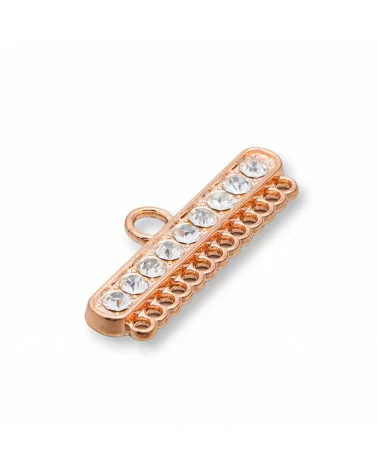 Barrette Finale Di Ottone A 13 File Con Strass 22pz Oro Rosa-CHIUSURE | Worldofjewel.com