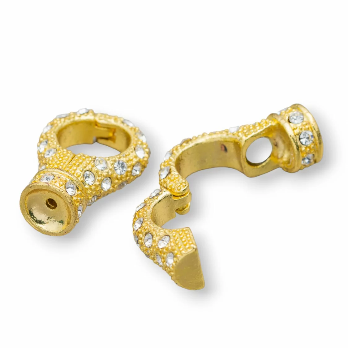 Chiusura Di Ottone Con Strass 20mm Magnetico 14pz Dorato-CHIUSURE DI OTTONE E BRONZO | Worldofjewel.com