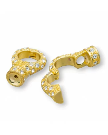 Chiusura Di Ottone Con Strass 20mm Magnetico 14pz Dorato-CHIUSURE DI OTTONE E BRONZO | Worldofjewel.com