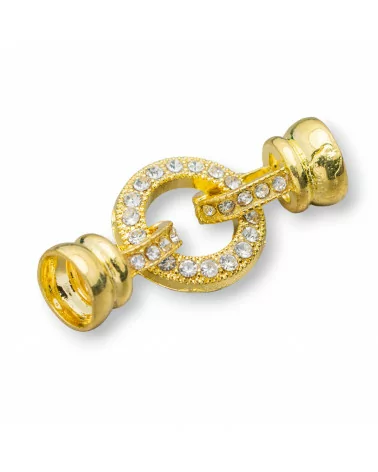 Chiusura di Ottone Con Strass E Coppette 18mm 8pz Dorato-CHIUSURE DI OTTONE E BRONZO | Worldofjewel.com