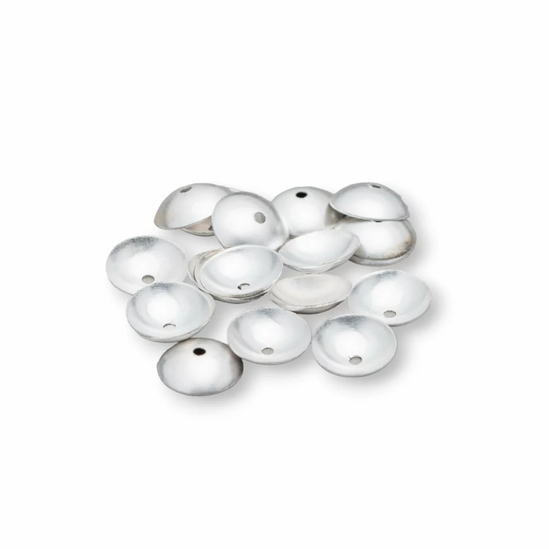 Coppette Di Ottone Bianco Satinato 8mm 100gr Argento-COPPETTE LISCE | Worldofjewel.com