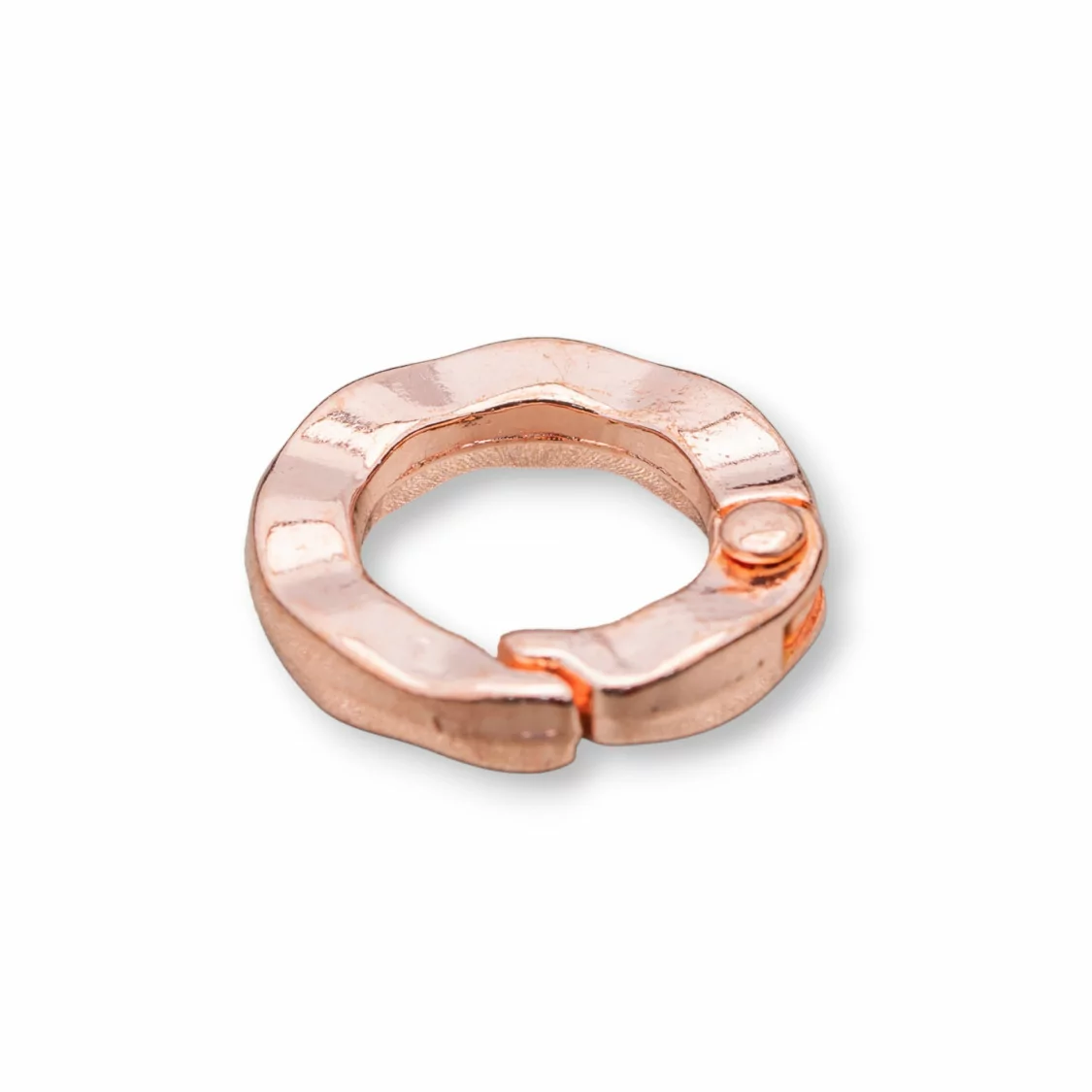 Gancio di Ottone Ondulato Tondo 24mm 30pz Oro Rosa-CHIUSURE | Worldofjewel.com