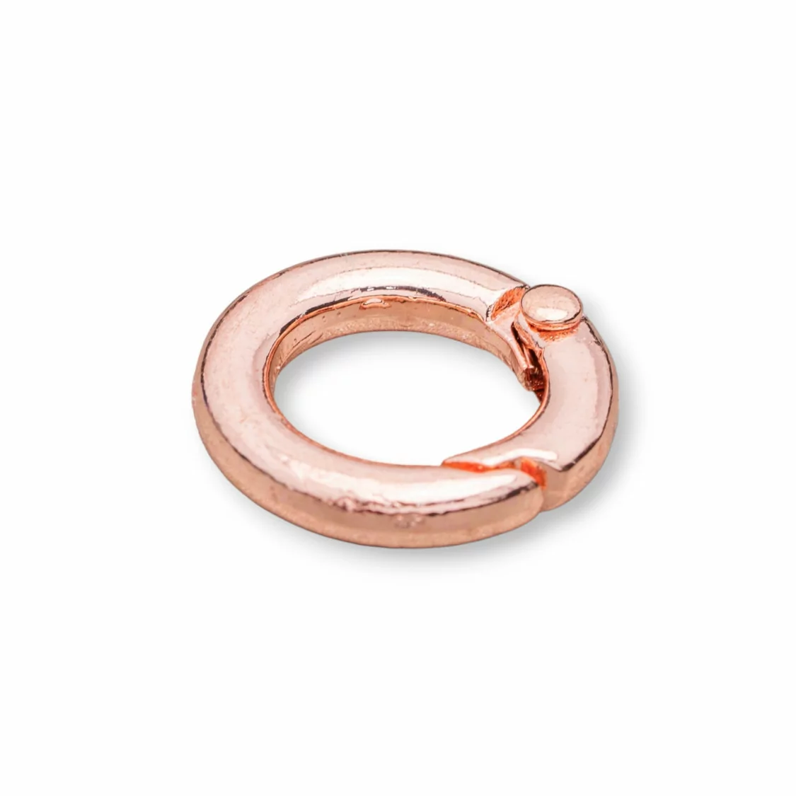 Chiusura Gancio di Ottone Tondo 27mm A Scatto 20pz Oro Rosa-CHIUSURE DI OTTONE E BRONZO | Worldofjewel.com