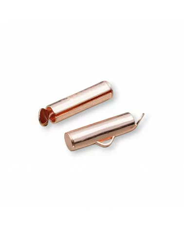 Terminale Di Ottone A Barretta Per catene A Pallina 12x4mm 100gr 195pz Oro Rosa-TERMINALI A BARRETTA | Worldofjewel.com