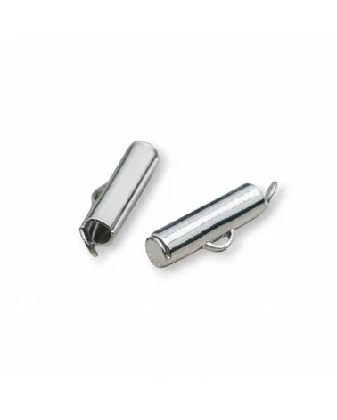 Terminale Di Ottone A Barretta Per catene A Pallina 12x4mm 100gr 195pz Rodiato-TERMINALI A BARRETTA | Worldofjewel.com