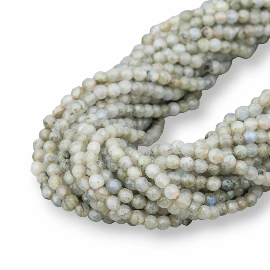 Labradorite Bianco Perlina Tonda Sfaccettata 4mm-LABRADORITE BIANCO | Worldofjewel.com