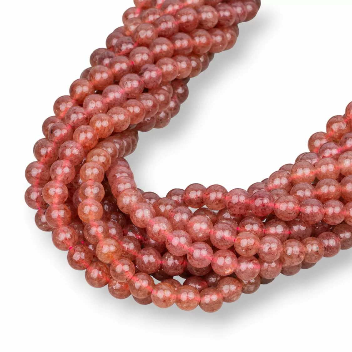 Strawberry Quartz - Quarzo Fragola Tondo Liscio 6mm-QUARZO FRAGOLA | Worldofjewel.com