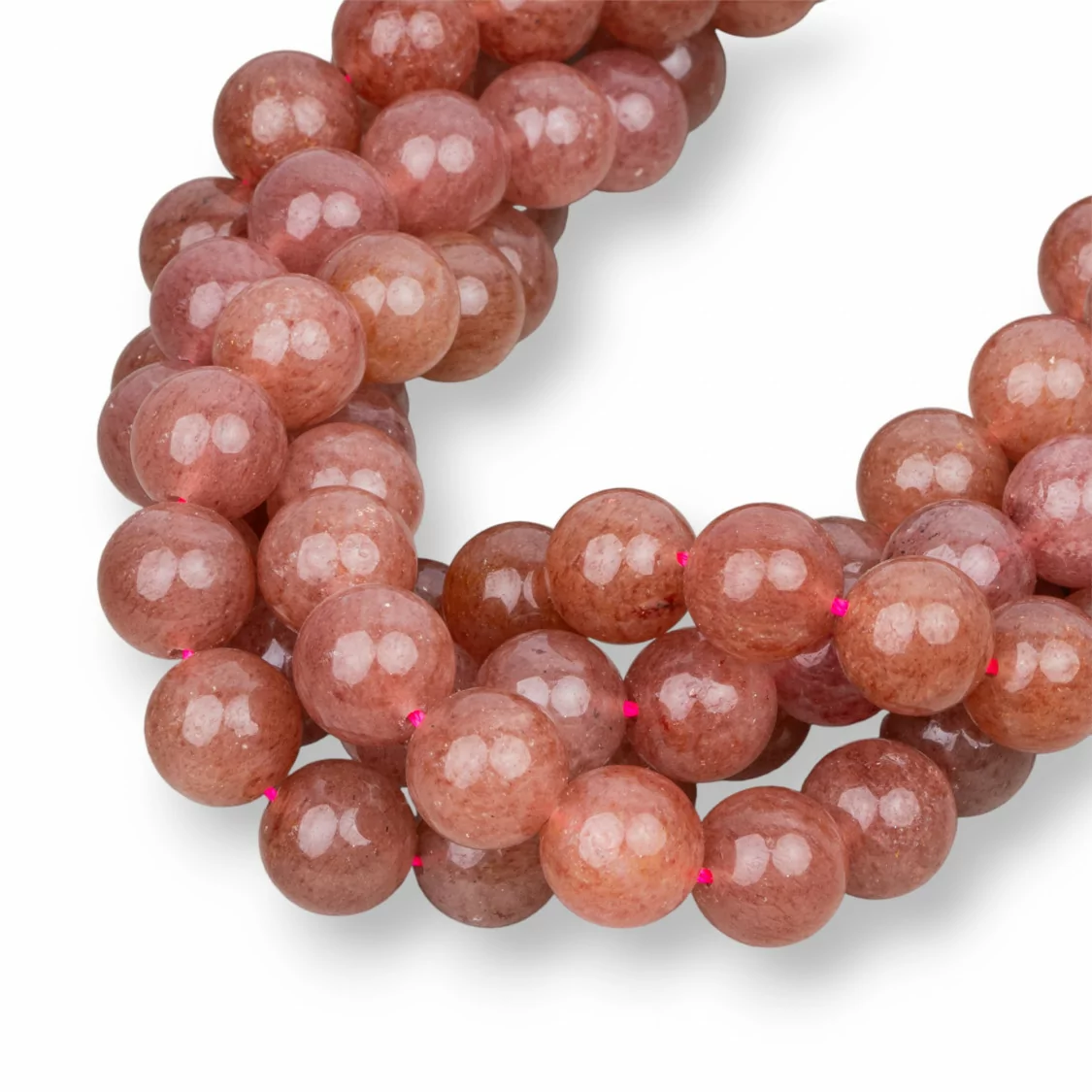 Strawberry Quartz - Quarzo Fragola Tondo Liscio 10mm-QUARZO FRAGOLA | Worldofjewel.com