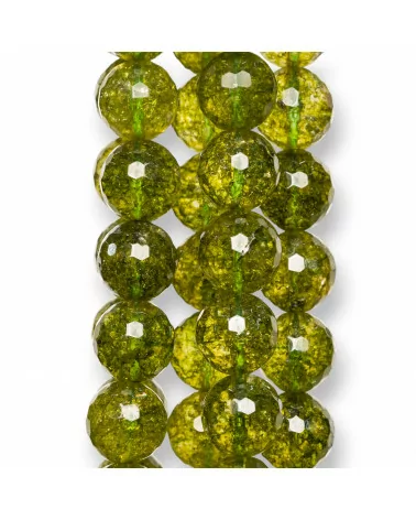 Cristallo Di Rocca Color Peridoto Perlina Tonda Sfaccettata 12mm-CRISTALLO DI ROCCA PERIDOTO | Worldofjewel.com