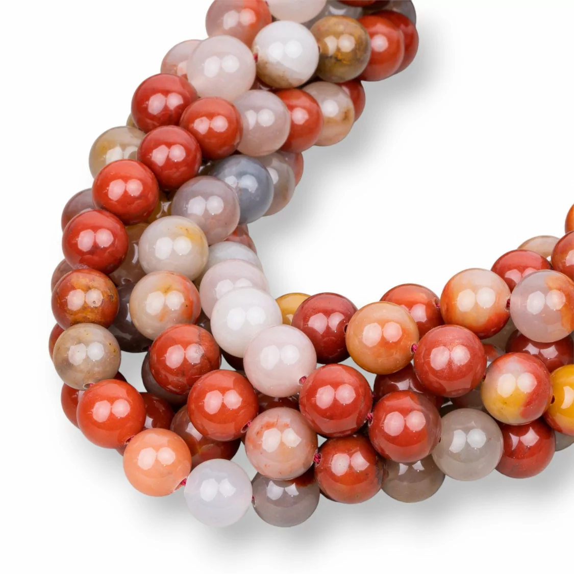 Diaspro Rosso Multicolor Tondo Liscio 12mm-DIASPRO ROSSO MULTICOLOR | Worldofjewel.com