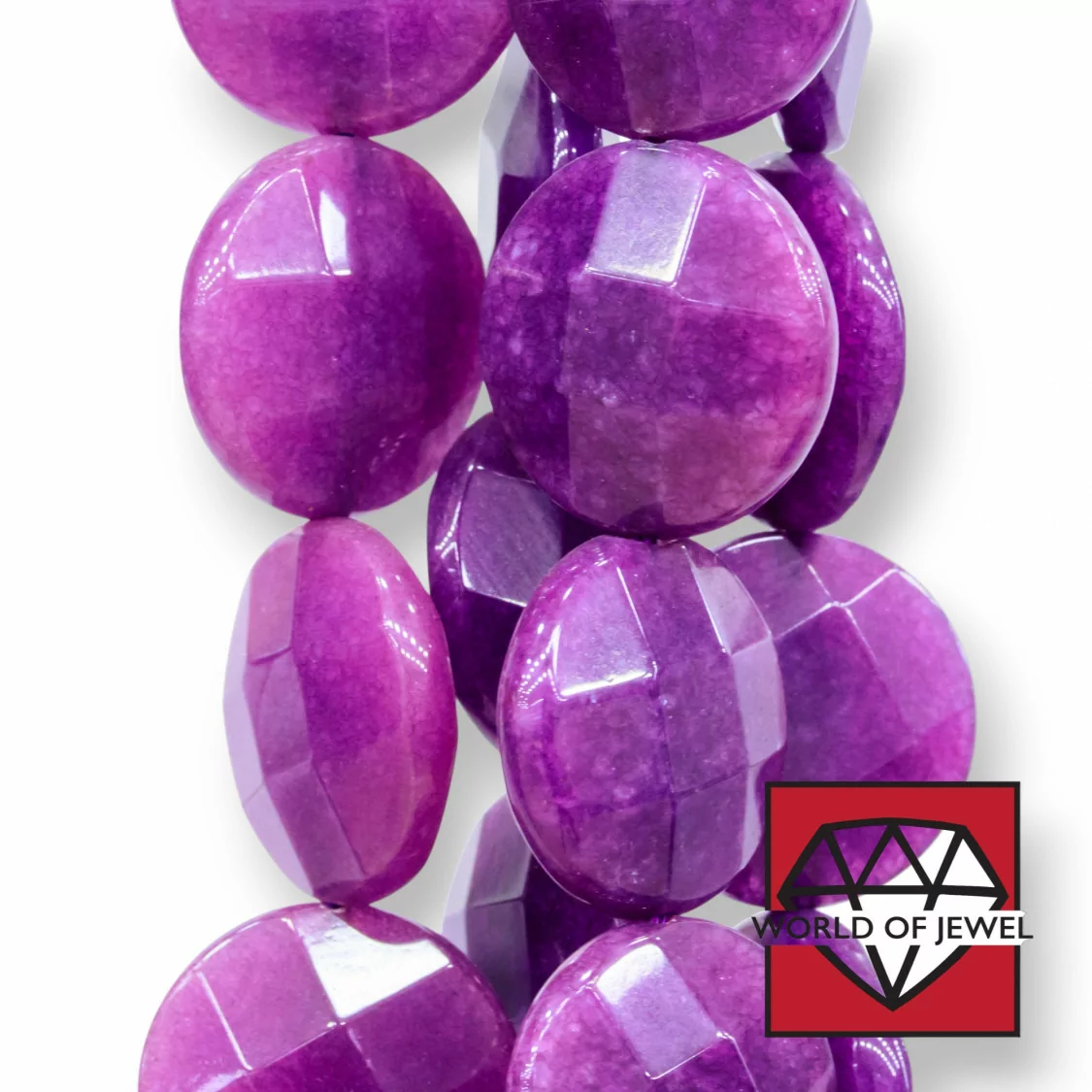 Giada Viola Tondo Piatto Sfaccettato 30mm-GIADA VIOLA | Worldofjewel.com