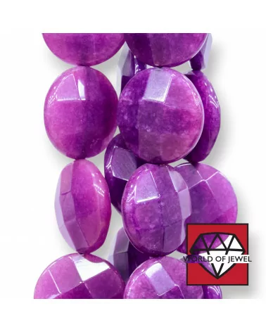 Giada Viola Tondo Piatto Sfaccettato 30mm-GIADA VIOLA | Worldofjewel.com