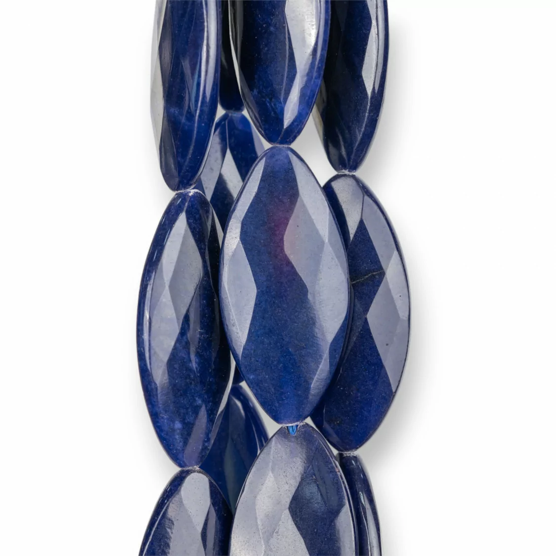 Giada Blu Lapis Ovale Piatto Sfaccettato 15x40mm-GIADA BLU | Worldofjewel.com