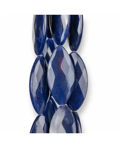 Giada Blu Lapis Ovale Piatto Sfaccettato 20x50mm-GIADA BLU | Worldofjewel.com