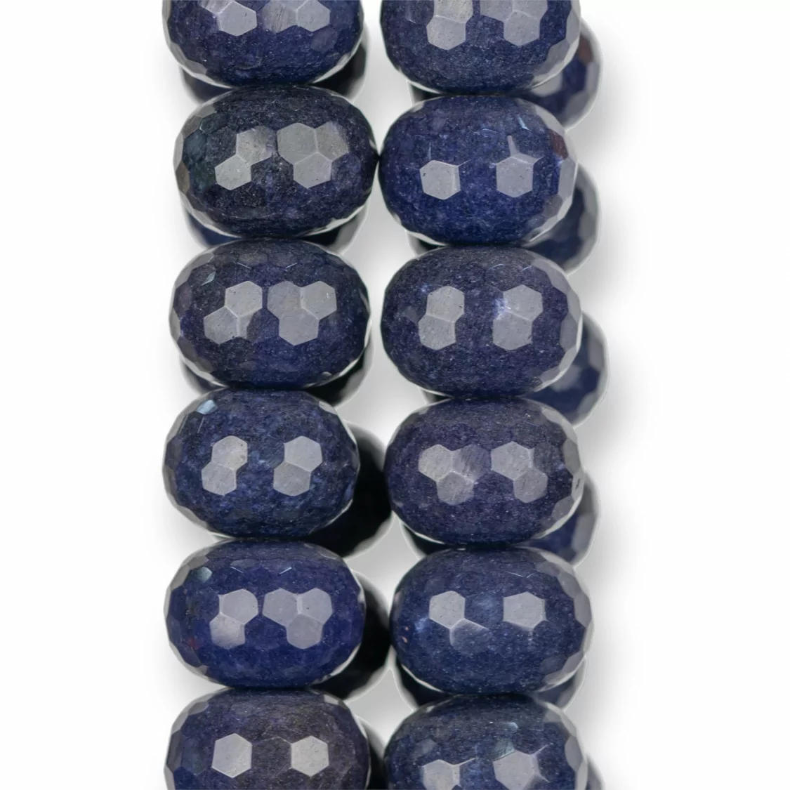 Giada Blu Lapis Rondelle Sfaccettate 20x15mm Violaceo Scuro-GIADA BLU | Worldofjewel.com