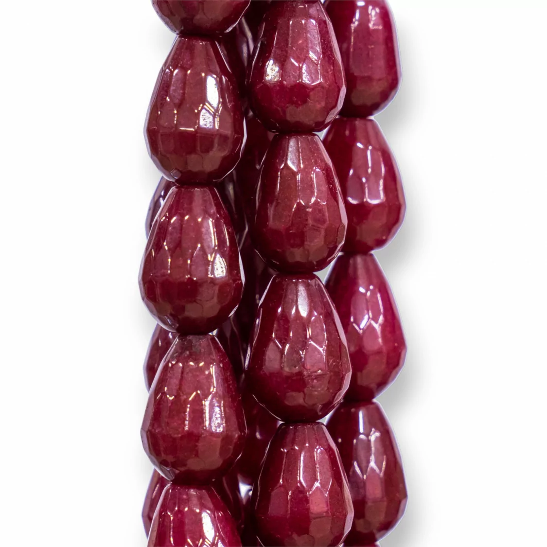 Giada Rubellite Gocce Briolette Sfaccettate 13x18mm-GIADA RUBELLITE | Worldofjewel.com