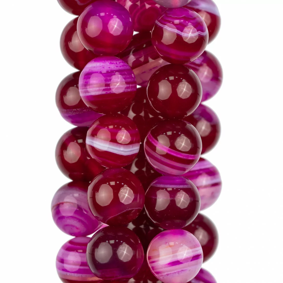 Agata Fucsia Striata Tondo Liscio 14mm-AGATA FUCSIA | Worldofjewel.com