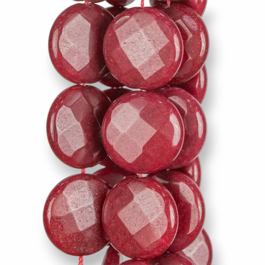 Giada Rubellite Tondo Liscio Piatto Sfaccettato 18mm-GIADA RUBELLITE | Worldofjewel.com