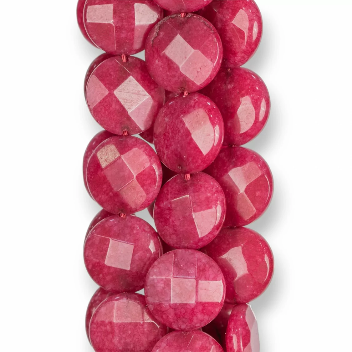 Giada Rubellite Tondo Liscio Piatto Sfaccettato 20mm Chiaro Fucsia-GIADA RUBELLITE | Worldofjewel.com