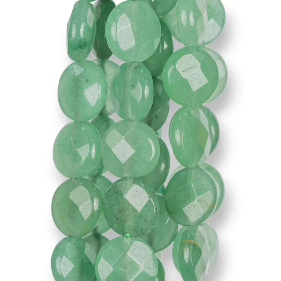 Avventurina Verde Tondo Piatto Sfaccettato 12mm Scuro-AVVENTURINA VERDE | Worldofjewel.com