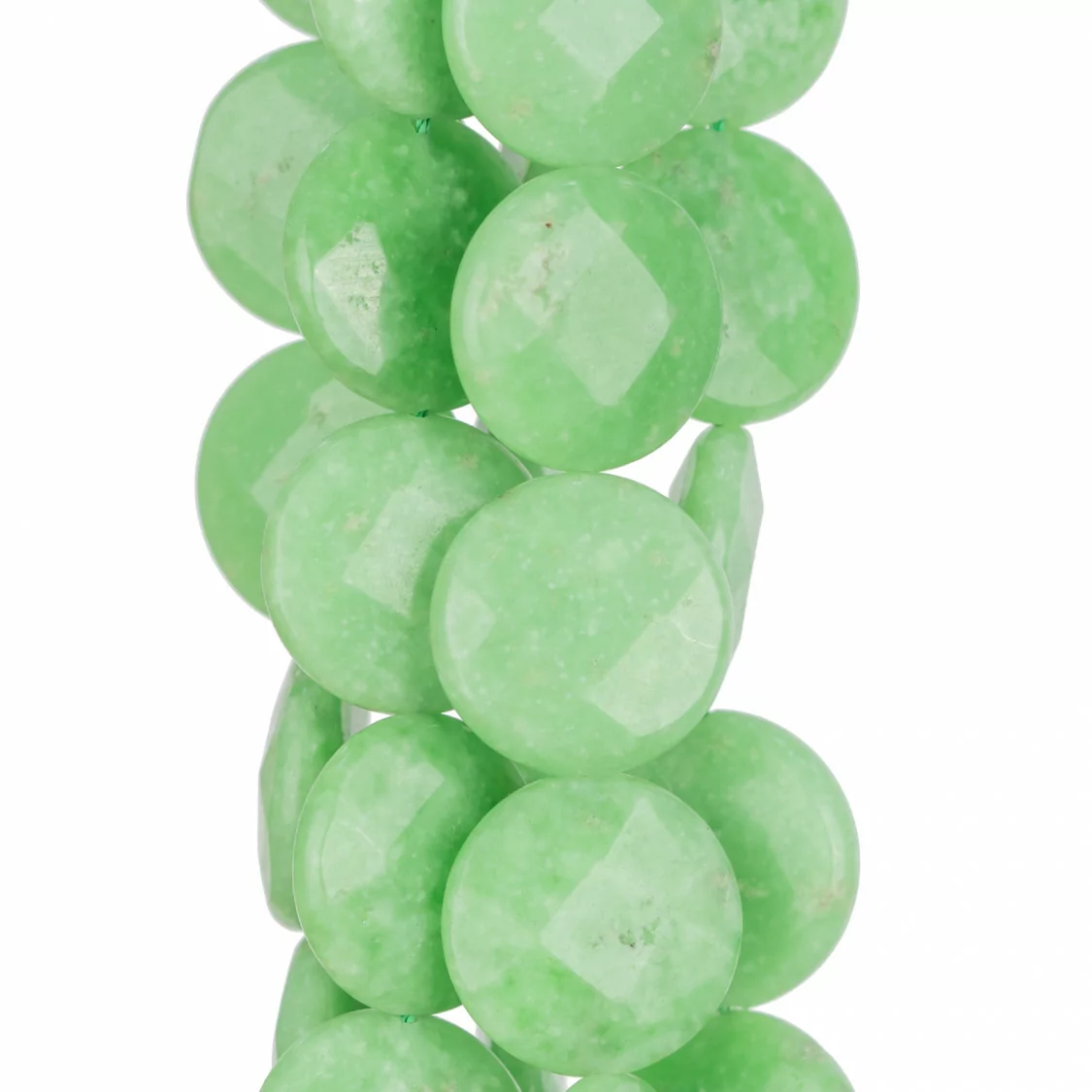 Giada Lime Tondo Liscio Piatto Sfaccettato 20mm-GIADA LIME | Worldofjewel.com