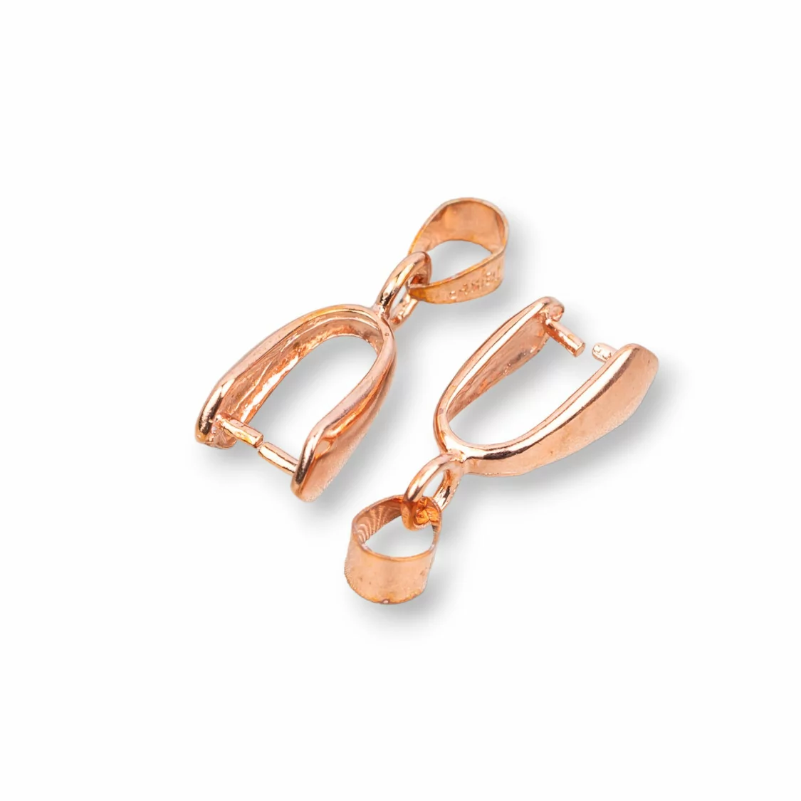 Gancio Per Pendente Di Ottone 14mm 200pz Oro Rosa-GANCI | Worldofjewel.com