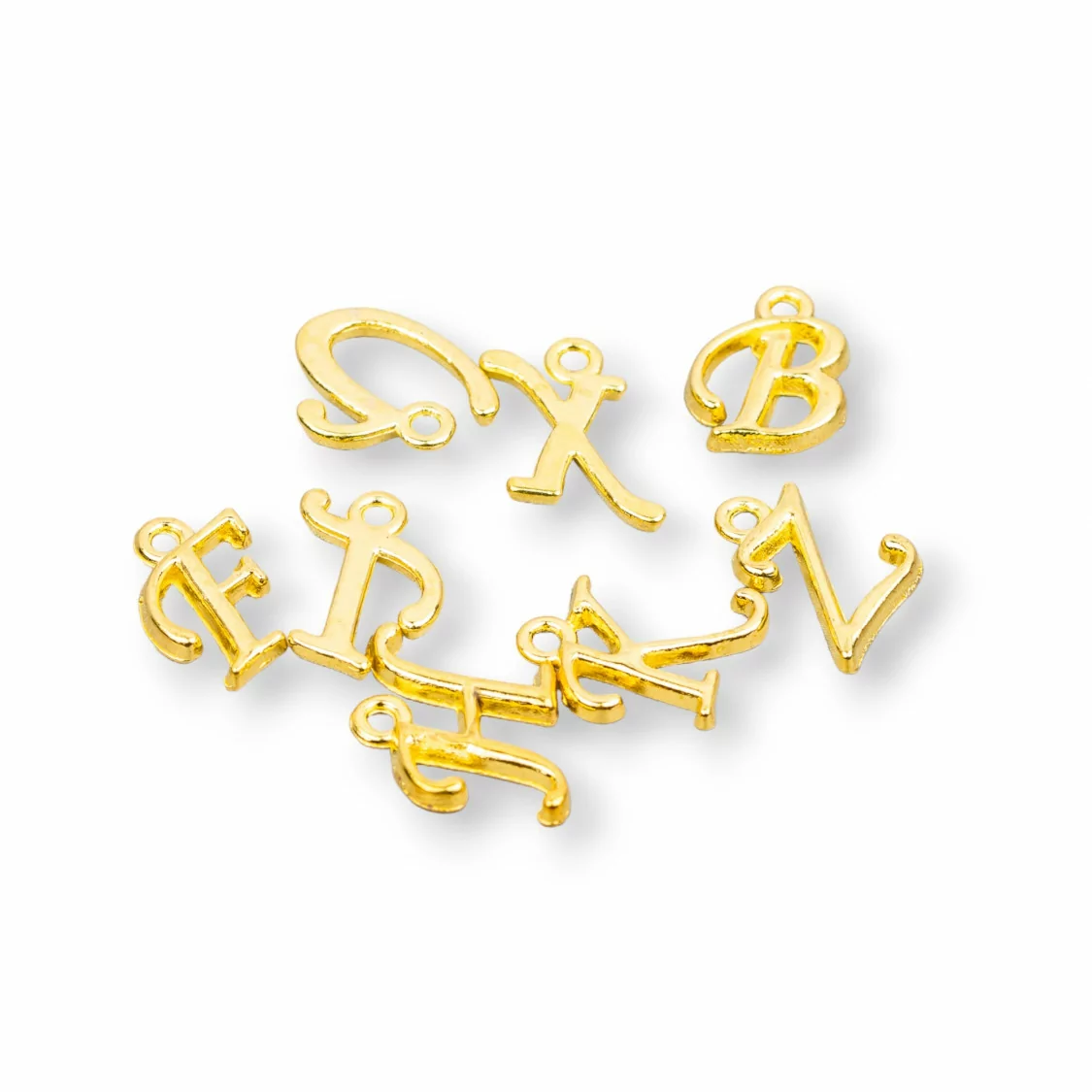 Pendenti Di Ottone Lettere Alfabeto 100gr Dorato-PENDENTI E CHARMS | Worldofjewel.com