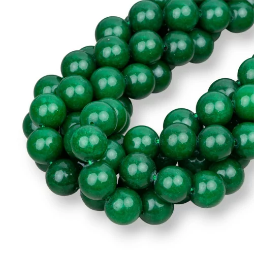 Glatte runde Smaragd-Jade 12 mm