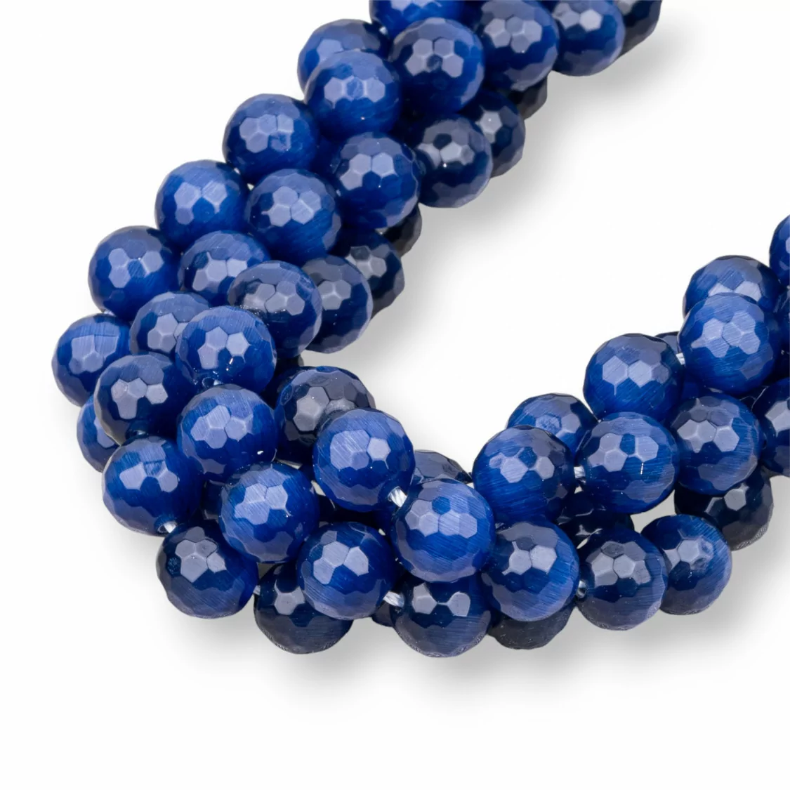 Occhio Di Gatto Blu Scuro Perlina Tonda Sfaccettata 14mm-BLU SCURO | Worldofjewel.com