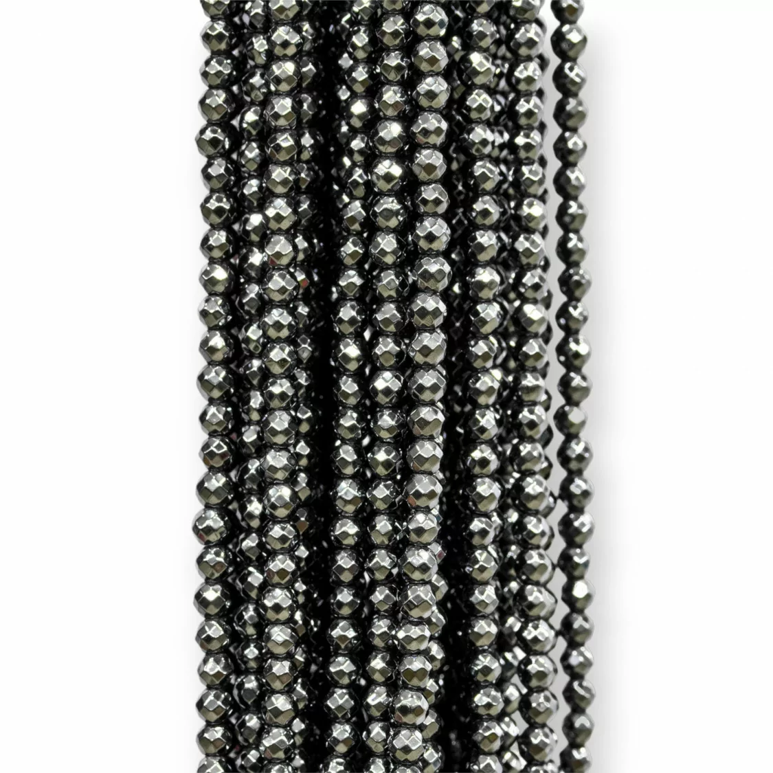 Ematite Naturale Perlina Tonda Sfaccettata 4mm-EMATITE NATURALE | Worldofjewel.com