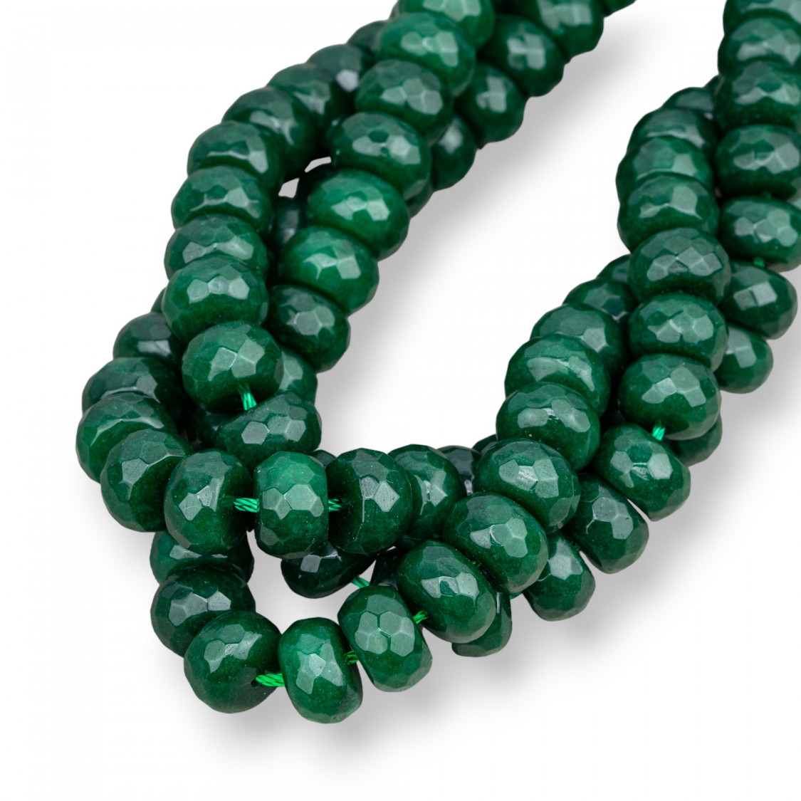 Emerald Jade Faceted Rondelle 10x6mm