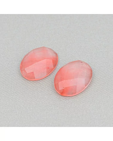 Cabochon di Cristallo Ovale Sfaccettato 13x18mm 10pz Rosso- CABOCHON DI CRISTALLI | Worldofjewel.com