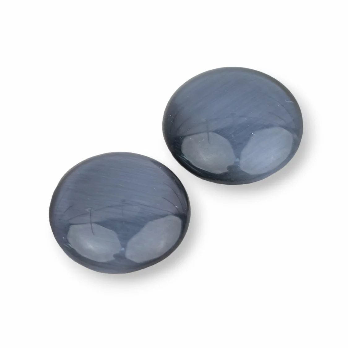 Cabochon Di Occhio Di Gatto Synt Tondo 16mm 30pz Grigio Scuro- CABOCHON DI CRISTALLI | Worldofjewel.com