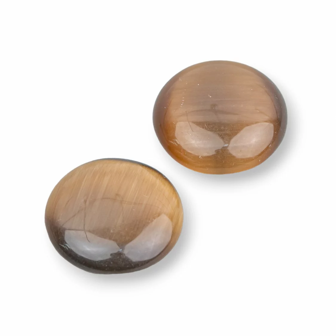 Cabochon Di Occhio Di Gatto Synt Tondo 16mm 30pz Marrone Scuro- CABOCHON DI CRISTALLI | Worldofjewel.com