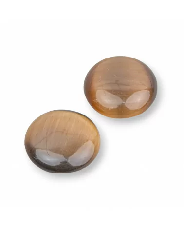 Cabochon Di Occhio Di Gatto Synt Tondo 16mm 30pz Marrone Scuro- CABOCHON DI CRISTALLI | Worldofjewel.com