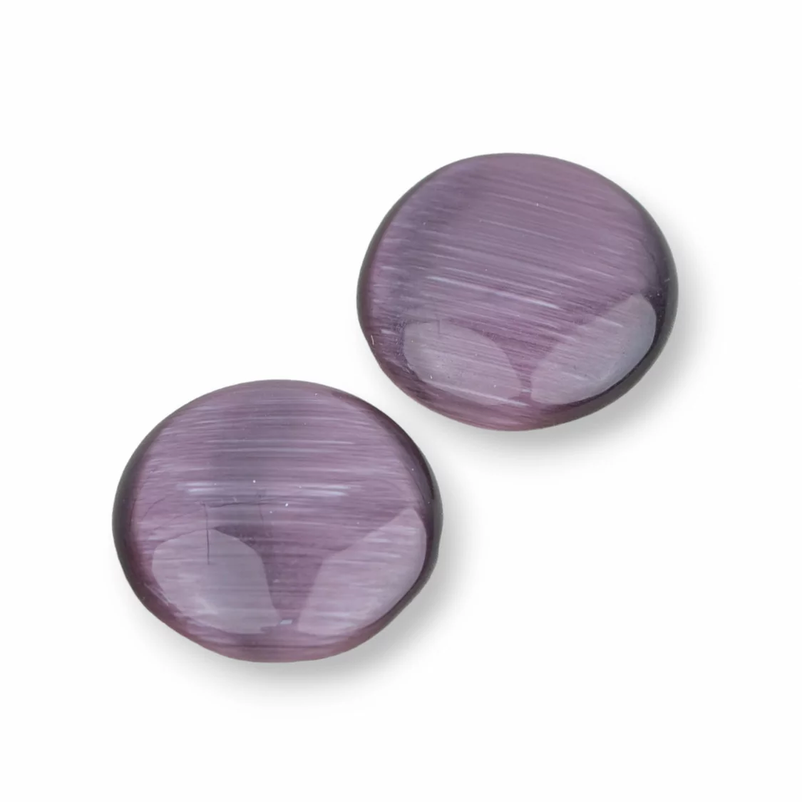 Cabochon Di Occhio Di Gatto Synt Tondo 16mm 30pz Viola- CABOCHON DI CRISTALLI | Worldofjewel.com