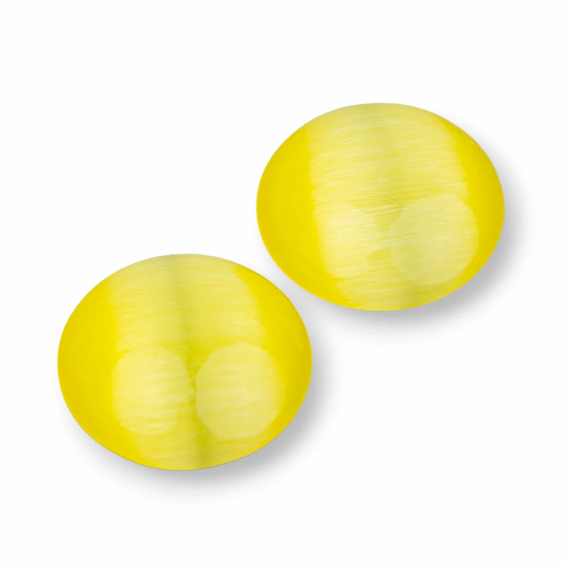 Cabochon Di Occhio Di Gatto Synt Tondo 20mm 25pz Giallo- CABOCHON DI CRISTALLI | Worldofjewel.com