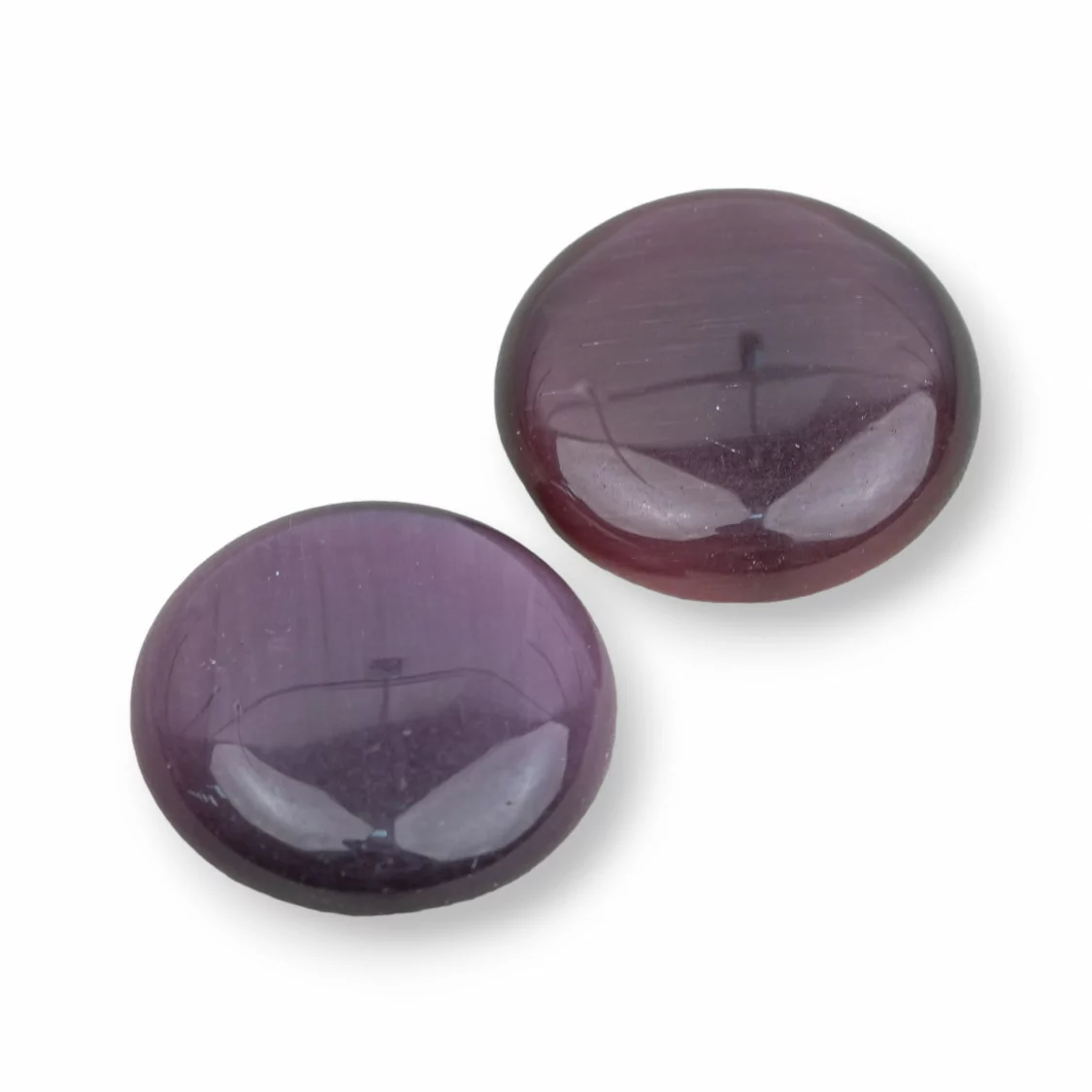 Cabochon Di Occhio Di Gatto Synt Tondo 20mm 25pz Viola- CABOCHON DI CRISTALLI | Worldofjewel.com