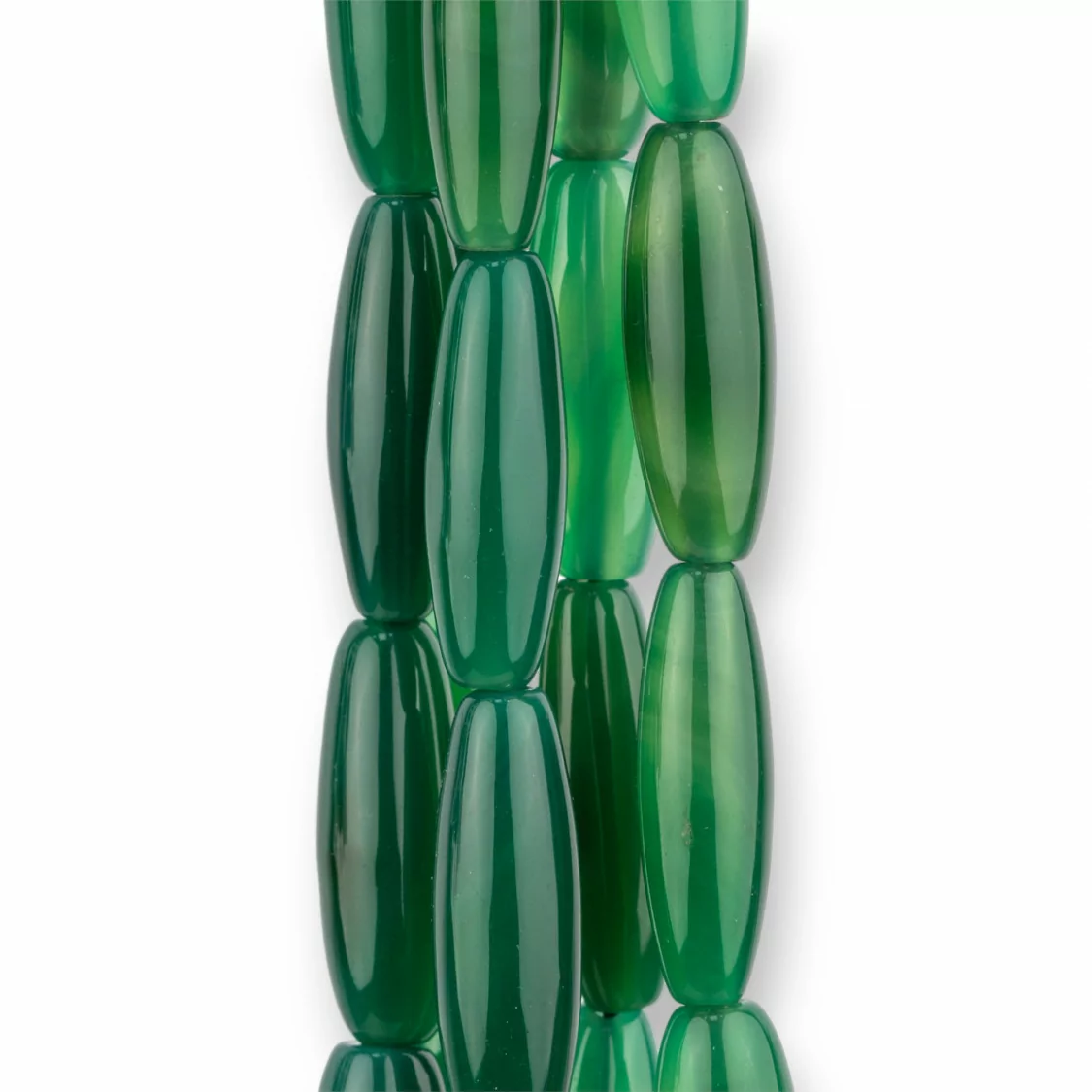 Agata Verde Riso Liscio 10x30mm-AGATA VERDE | Worldofjewel.com