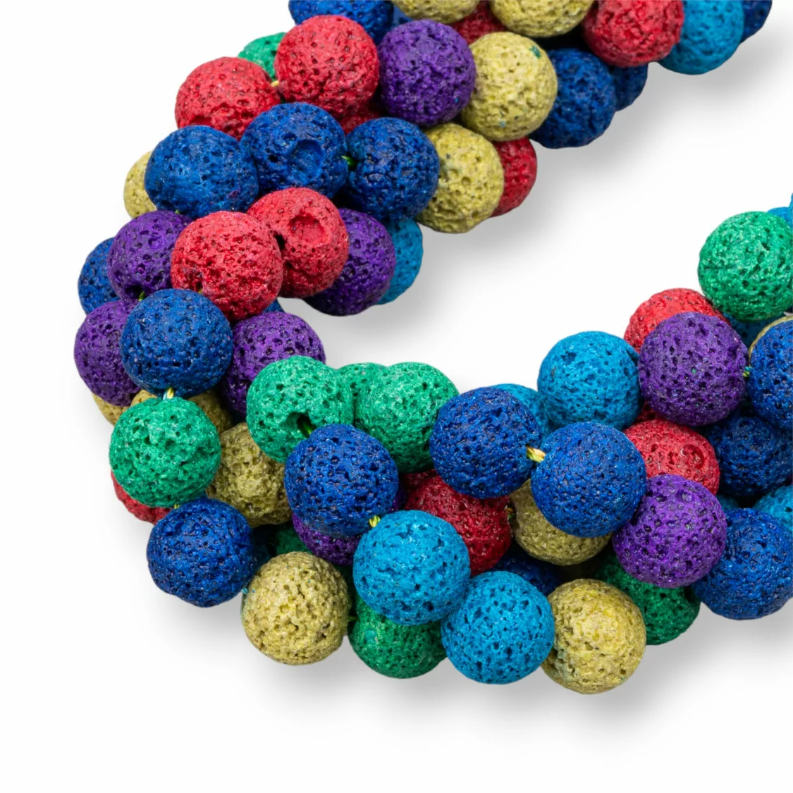 Pietra Lavica Multicolor Tondo Liscio 12mm-MULTICOLOR | Worldofjewel.com